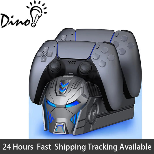 For PlayStation 5 Dualsense Controllers Fast PS5 Dual Controller Stand Charger Dock-LED