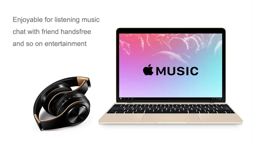 Wireless Headphones Bluetooth Stereo Headset Game with Build-in MIC with Universal for Android and iOS
