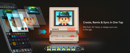 Divoom Portable MiniToo Retro Bluetooth Speaker Pixel Display Music Box