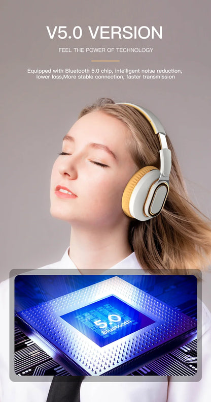 H7/H3 Bluetooth Headphone Wireless Headset with Mic USB Adaptor Headset Stereo Foldable Bass