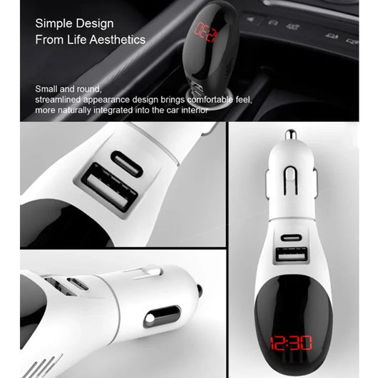 Car Air Purifier 12V Dual USB + Type C Port