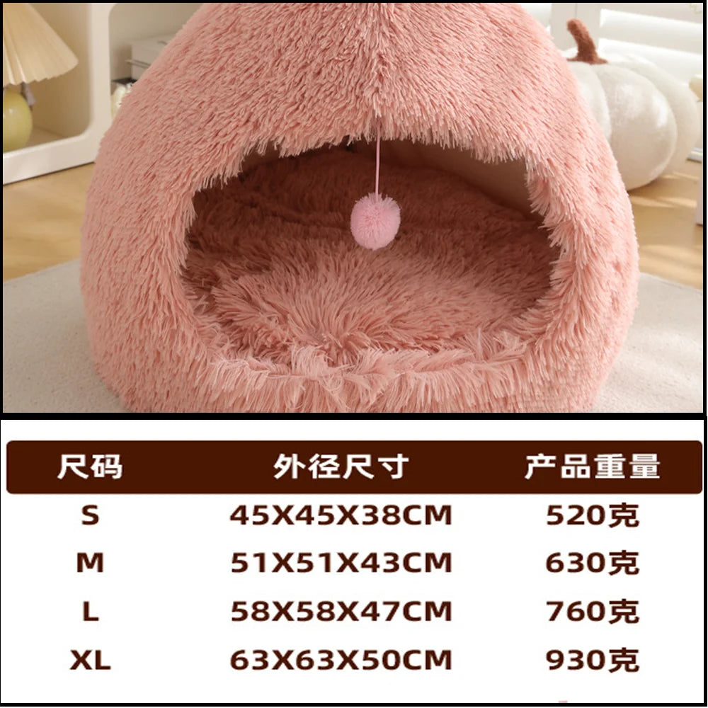 Winter Warm Plush Flannel Pet Bed - 2 in 1 Heated Cat Dog Kennel Pad