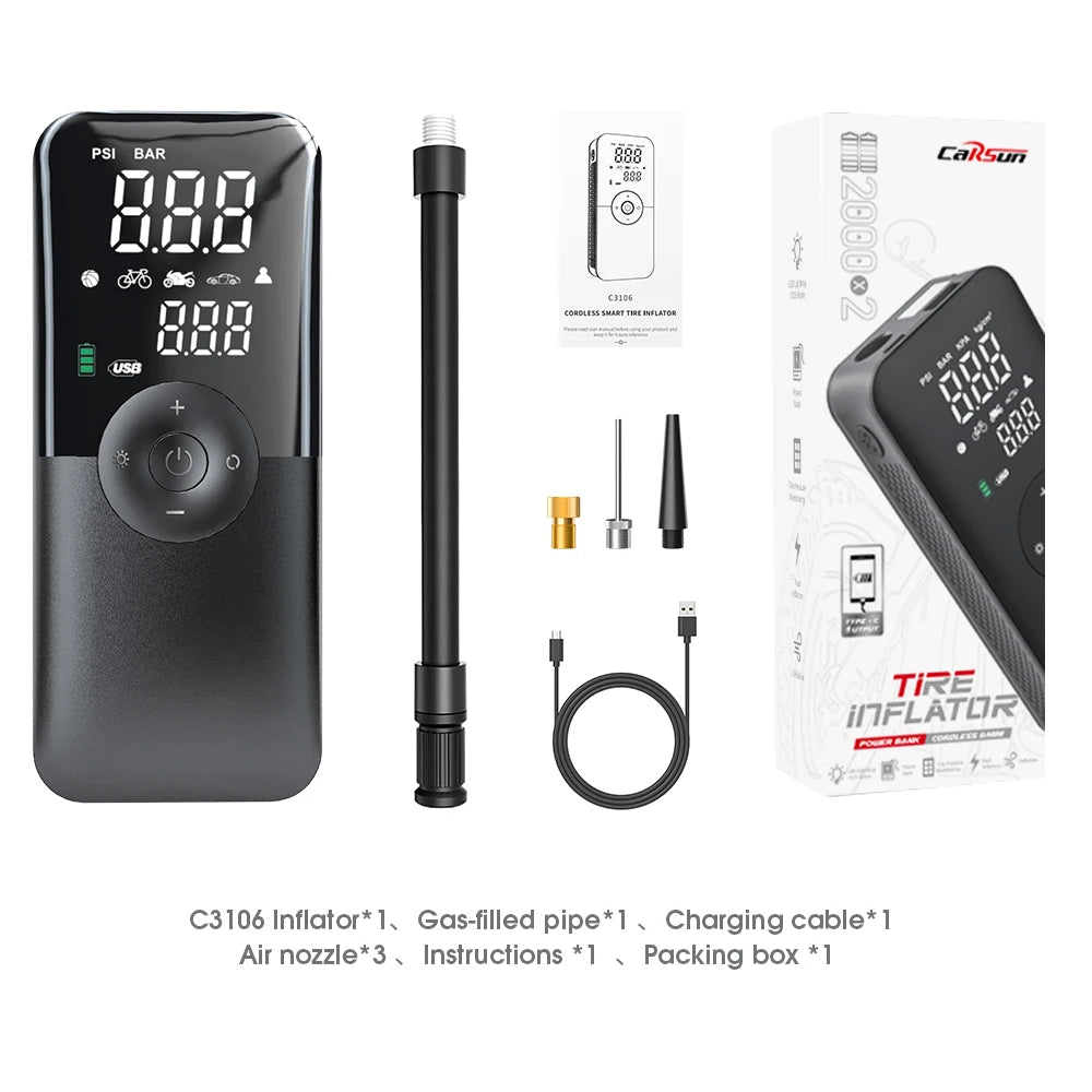 Mini Inflador de Neumáticos Portátil con Apagado Automático