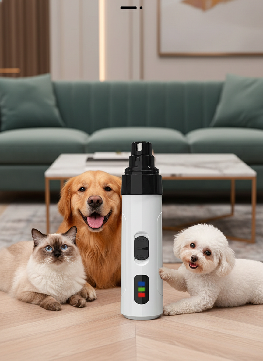 Cortaúñas Eléctrico para Mascotas – Lima de Uñas USB para Perros y Gatos, Portátil y Silencioso